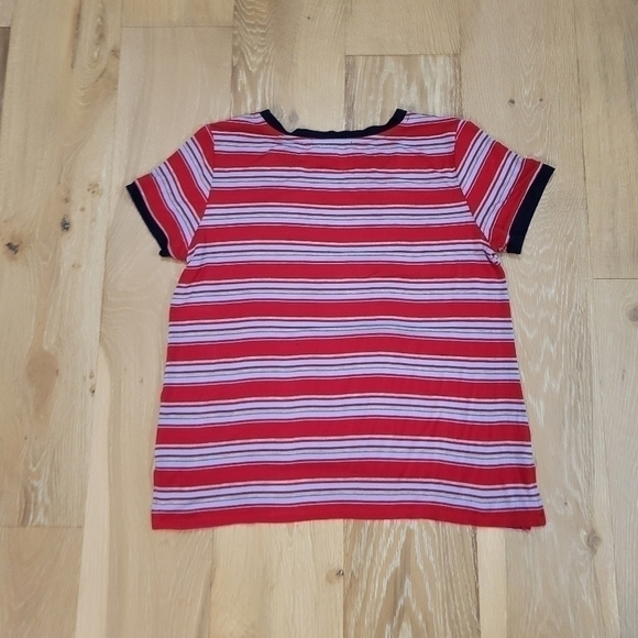 Pink Rose Women's red/blue/grey striped t-shirt size Large - Picture 5 of 9